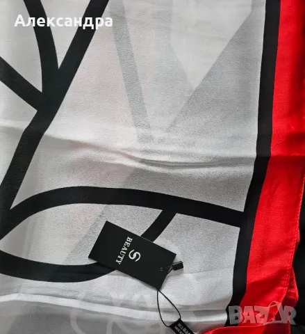 Стилен и красив копринен шал , снимка 12 - Шалове - 41743005