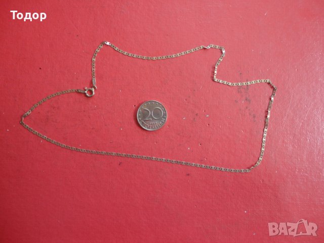 Уникална позлатена сребърна верижка колие 925