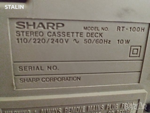 Касетен Дек SHARP RT-10H/SHARP RT-100H, снимка 8 - Декове - 41917672