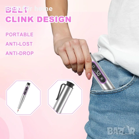 XEEUEX Електрическа пила за нокти, 12-в-1, 25000 об/мин, 5-скоростна, снимка 4 - Педикюр и маникюр - 53245739