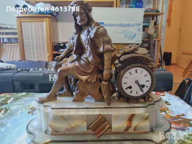 Френски каминен часовник, снимка 2 - Антикварни и старинни предмети - 52157609