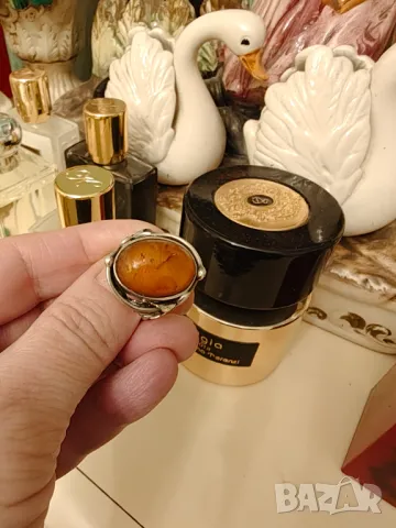 Руски сребърен пръстен с естествен кехлибар  НАМАЛЕНИЕ , снимка 2 - Пръстени - 47895813