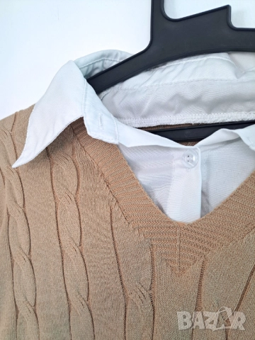 Дамски пуловер с якичка, снимка 2 - Блузи с дълъг ръкав и пуловери - 52500465