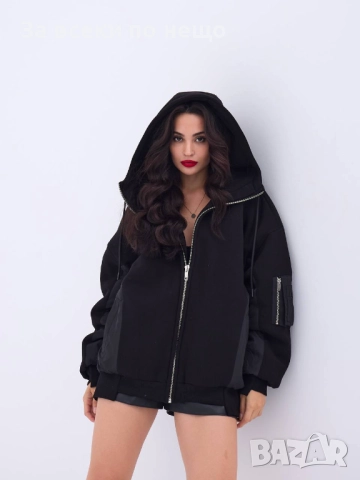 Black Weekend💯✅🖤Дамско Дебело Яке С Качулка Код A1189