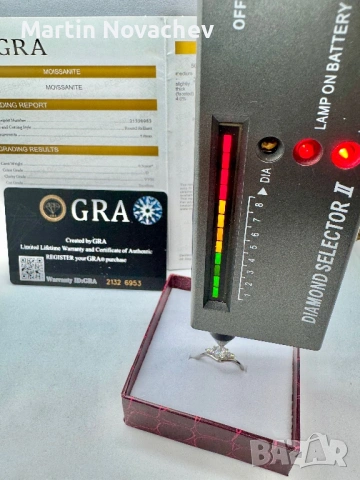 Сребърен пръстен с мойсанит (Диамант) 0.6 карата, снимка 10 - Пръстени - 53331300