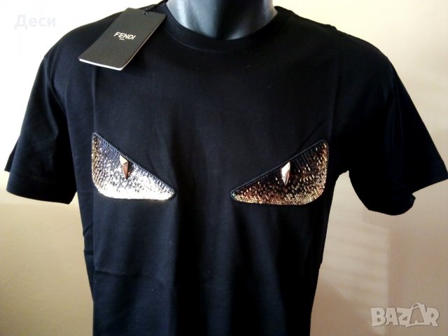 Fendi мъжка тениска нова с етикет - черна