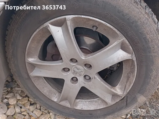 Peugeot 407 джанти 17" със зимни гуми , снимка 2 - Гуми и джанти - 48692555