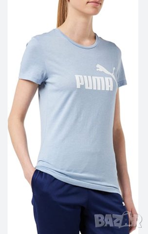 Puma  S- Оригинална дамска тениска в светлосиньо с лого, снимка 1 - Тениски - 40502415