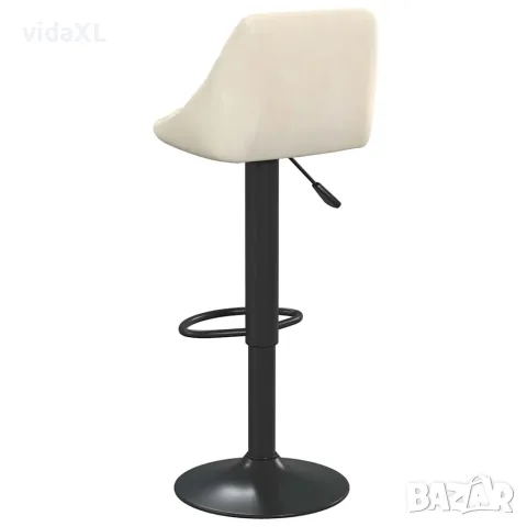 vidaXL Бар табуретки, 2 бр, кремави, кадифе, снимка 6 - Столове - 56147108