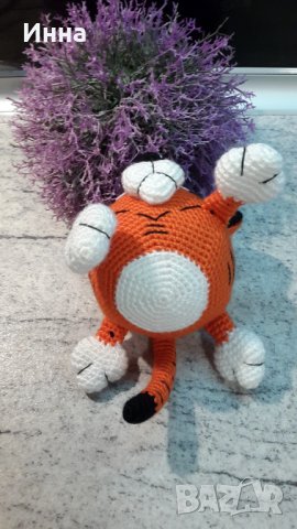 Символ на 2022 г. ТИГЪРЧЕ (оранжево), Плетена играчка, Ръчно изработена, Перфектен подарък, снимка 2 - Плюшени играчки - 34724060