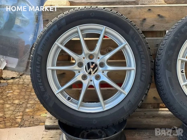5х112 16 Цола Джанти с Гуми VW Golf Caddy Passat Touran ET 43 J 7 Централен отвор със втулка 57.1 Гу, снимка 6 - Гуми и джанти - 52416823