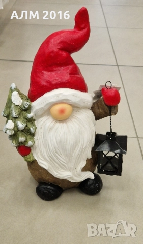 Коледно джудже с лампа - керамич о