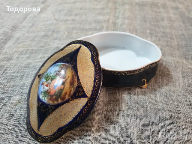 Порцеланова кобалтова бижутиера, снимка 3 - Антикварни и старинни предмети - 47905093