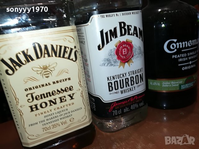 JACK DANIELS JIM BEAM CONNEMARA 3 ПРАЗНИ ШИШЕТА 0103231619, снимка 13 - Колекции - 39851442