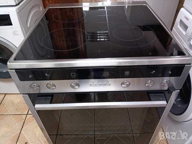 Иноксова свободно стояща печка с керамичен плот Сименс Siemens с две години гаранция!, снимка 11 - Печки, фурни - 53388803