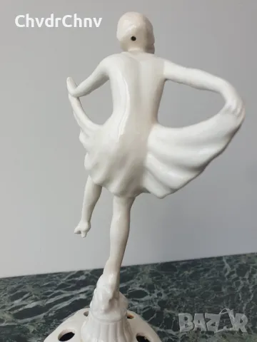Goebel статуетка 23см/1930те/стара Гьобел немска порцеланова фигура на балерина, снимка 2 - Антикварни и старинни предмети - 50361951