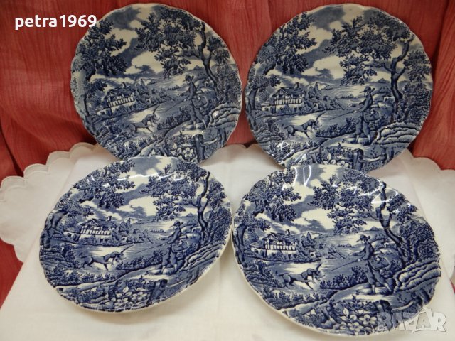 Порцелан на The Hunter by Myott в синьо, снимка 7 - Антикварни и старинни предмети - 41739296