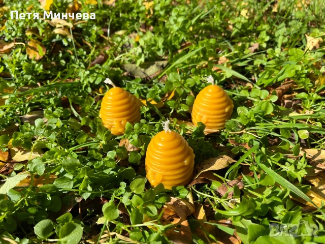 Ръчно изработени свещи от пчелен восък кръщене, рожден ден, годишнина, подарък, снимка 4 - Декорация за дома - 49576611