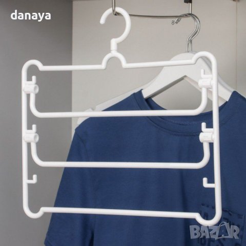 3673 Закачалка за поли и панталони на 3 нива, снимка 2 - Органайзери - 40491105