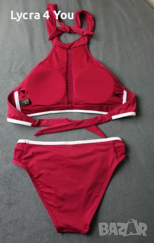 Нов бански комплект в бордо S размер, снимка 5 - Бански костюми - 41580461