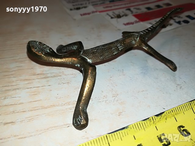 САЛАМАНДЪР-МЕД МЕСИНГ 11Х6см-ВНОС ФРАНЦИЯ M0306231915, снимка 5 - Антикварни и старинни предмети - 40938409