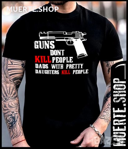 Черна тениска с щампа PRETTY DAUGHTERS