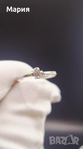 ЗЛАТЕН ПРЪСТЕН С ДИАМАНТ , снимка 3 - Пръстени - 53209479