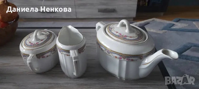 Красив комплект чайник, латиера и захарница, снимка 7 - Сервизи - 48715664