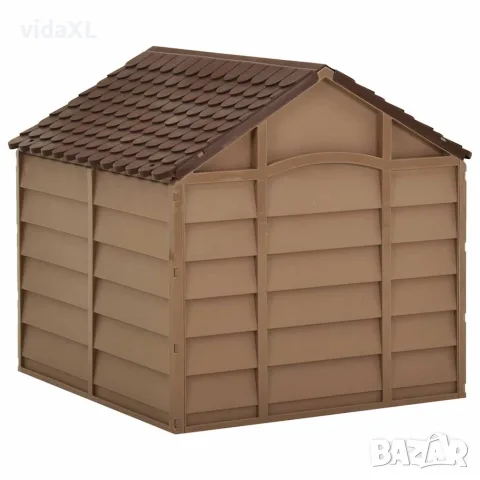 vidaXL Кучешка колиба, кафява, 71x71,5x68 см, РР, снимка 3 - За кучета - 56146628