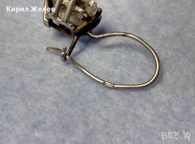 КЛАСИЧЕСКИ МОДЕЛ СКЪПОЦЕННА СРЕБЪРНА ОБЕЦА СРЕБРО 925 с ЮВЕЛИРНО ФАСЕТИРАН МОЙСАНИТ 24375, снимка 2 - Обеци - 50535942