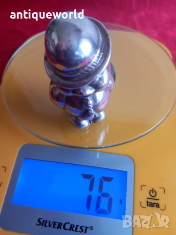 Сребърна Статуетка,Фигурка Пате,76гр Сребро 999, снимка 8 - Антикварни и старинни предмети - 53642634