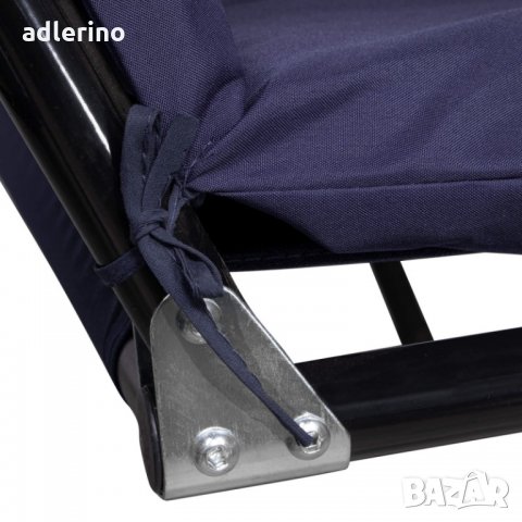 Люлка за веранда за 3 души с покрив, тъмносиньа, градинска люлка, люлка за тераса, люлееща пейка, снимка 6 - Градински мебели, декорация  - 34148547