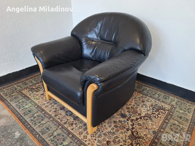 Дизайнерски фотьойл естествена кожа , снимка 2 - Дивани и мека мебел - 56272993