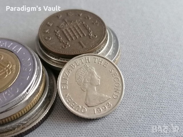 Монета - Остров Джърси - 5 пенса | 1993г., снимка 2 - Нумизматика и бонистика - 41764685