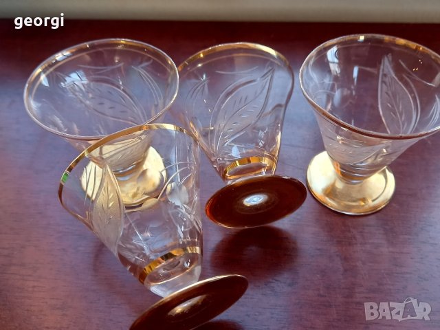 гравирани чаши за ракия със златен кант, снимка 7 - Чаши - 44348223