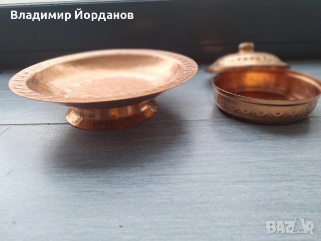  съдове от кована мед фруктиера и бомбониера, снимка 2 - Други - 53326878