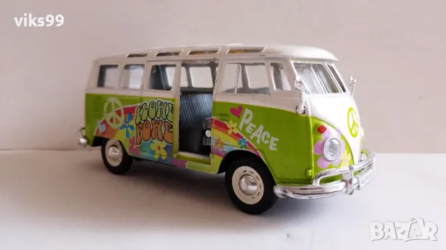 Volkswagen Samba Van Hippie Line Maisto 1:25, снимка 7 - Колекции - 48235946