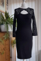 💃 Черна Midi рокля с дантела, снимка 1 - Рокли - 44688395