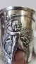 Рядка колекционна сребърна чаша с ангел, ангелче 19ти век, снимка 2