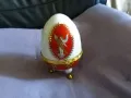Яйце тип Фаберже фи 8см и Н-12см за бижута, снимка 4