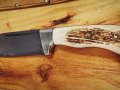 Ловен нож масивен с дръжка от еленов рог, снимка 1
