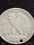 Сребърна монета половин долар 1942г. Америка продупчена за НАКИТ, НОСИЯ, КОЛЕКЦИЯ 43438, снимка 4
