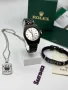 часовник, колие и гривна rolex в кутия, снимка 3