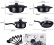 Комплект съдове за готвене от 13 части,незалепващо покритие,за използване на индукционни , снимка 5
