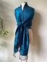 Маслено Зелен шал от 100 % пашмина, снимка 1