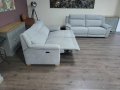 Комплект светло сиви дивани от плат две тройки, снимка 5
