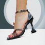 Сандали на ток - черни - 8060, снимка 2