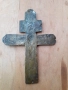 Стар голям възрожденски бронзов кръст разпятие религия, снимка 5
