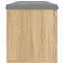vidaXL Пейка за съхранение, дъб сонома, 102x42x45 см, инженерно дърво, снимка 7