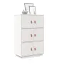 vidaXL Висок шкаф, бял, 67x40x108,5 см, борово дърво масив, снимка 2